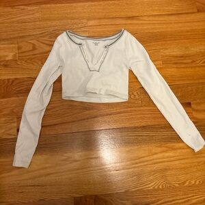 Urban Outfitters Light Gray Ribbed Crop Top